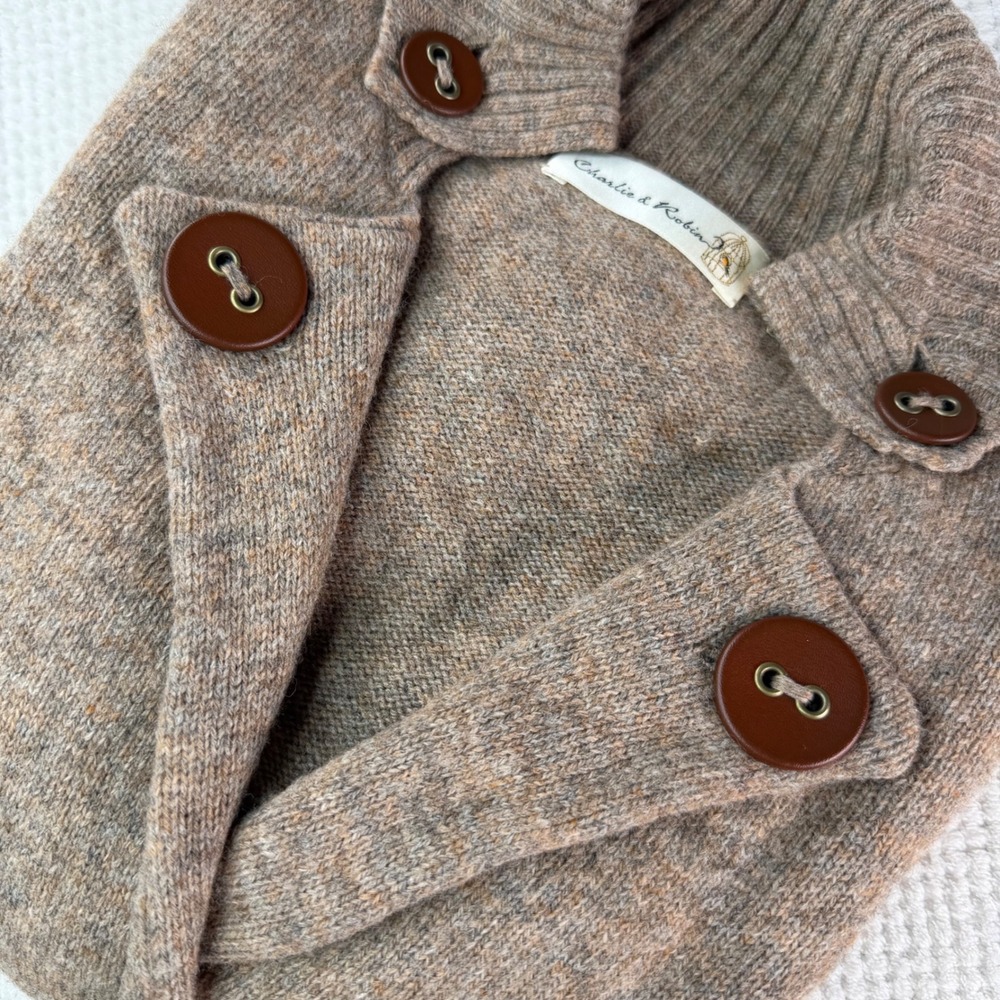 Anthropologie Charlie & Robin Wool Blend Double Breasted Cardigan Bell Sleeve
